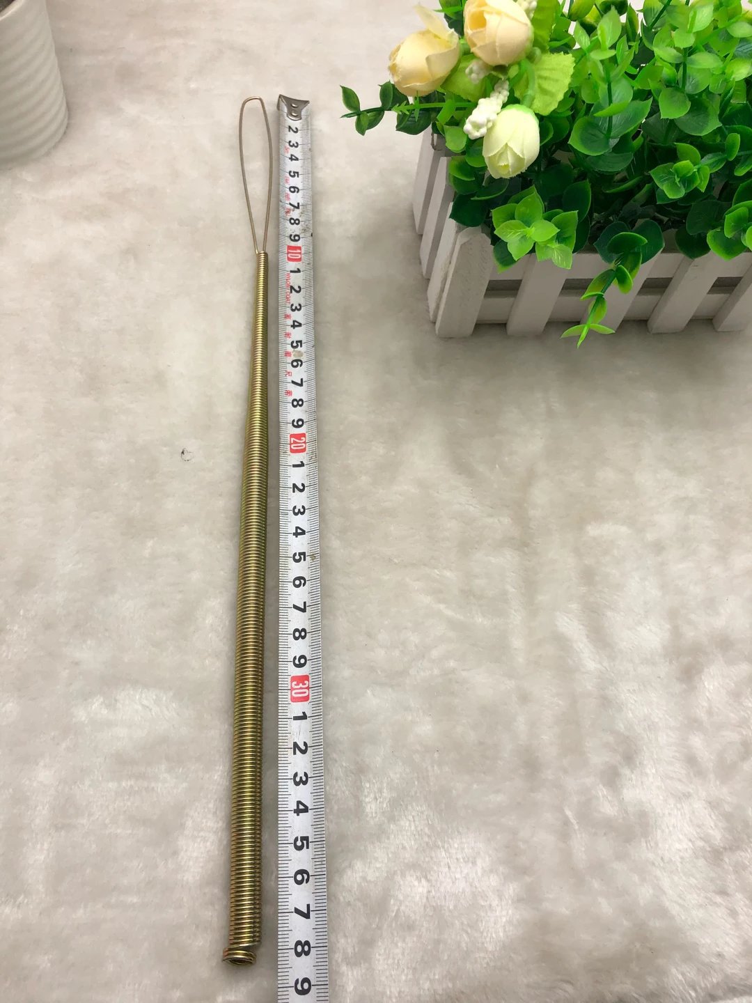 38cm tension spring automatic pulling screen door spring, household spring stretching door closing spring, windproof door closing device Specification drawing