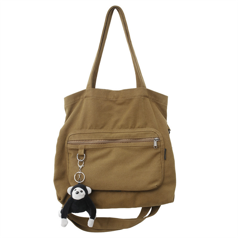 Crossbody bag, women's large-capacity tote bag, handbag, single-shoulder bag, crossbody bag, Japanese canvas bag, men's and women's school backpacks Item Picture