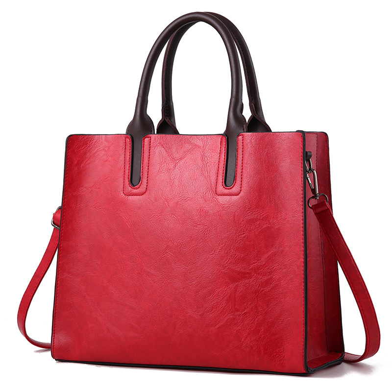 Factory direct sales and wholesale of 204 new PU hand-held large bags, retro women's bags, crossbody bags, single-shoulder bags, and foreign trade tote bags details Picture