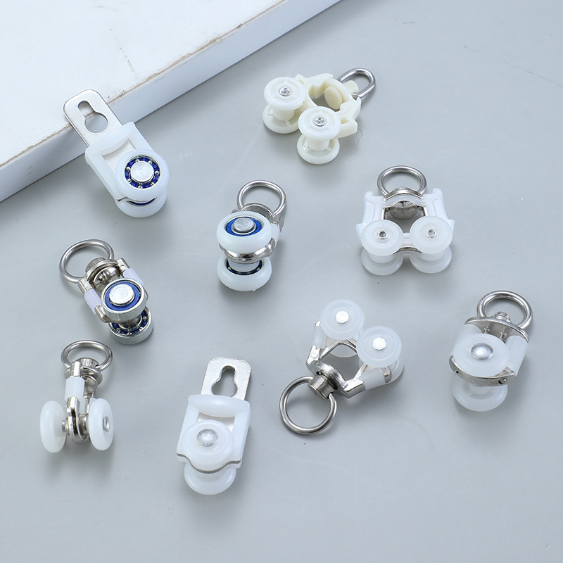 Curtain track pulley, old-fashioned straight rail guide rail hook wheel, silent curtain pulley, metal bearing wheel, roller Specification drawing