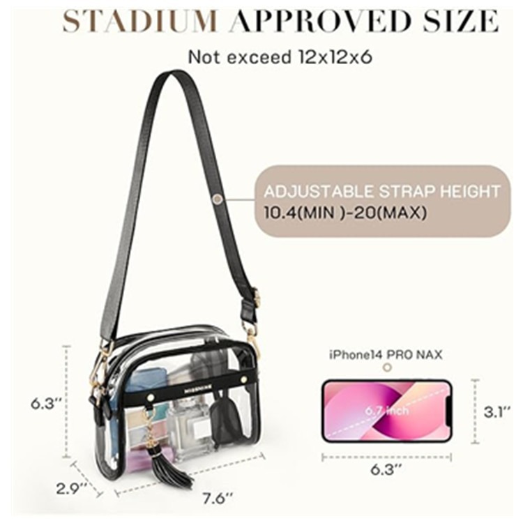 Amazon's new transparent PVC clear leather bag, sports women's wallet, crossbeam bag, single-shoulder bag, cross-border trend full figure