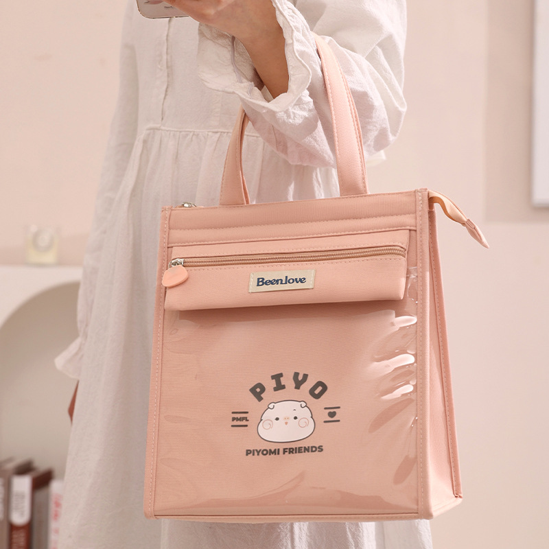 Runhui's new trendy hand-held meal bags, insulated bags for bringing meals to work, student lunch box bags, and outdoor fresh-keeping bento bags details Picture