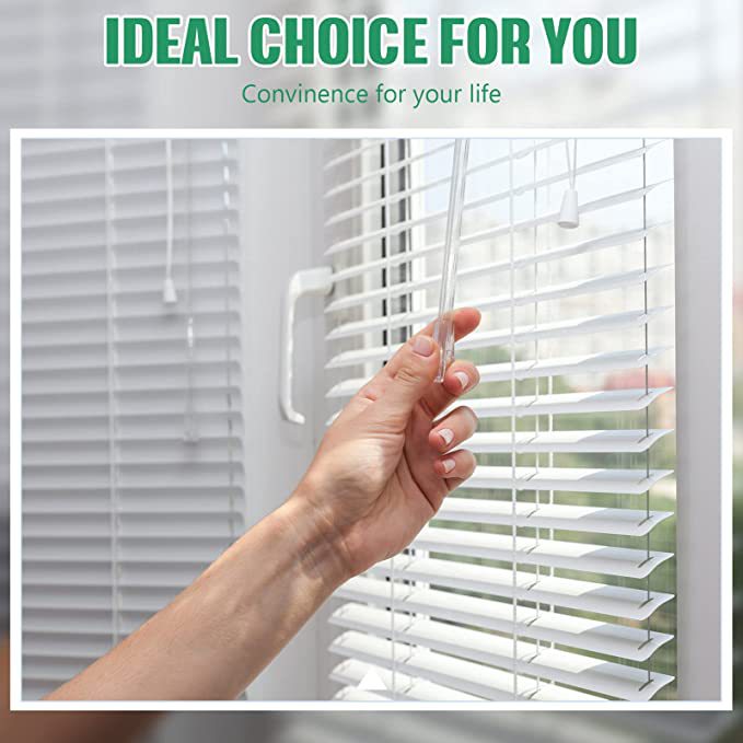 12/17/24-inch acrylic transparent swivel blinds, swivel pull rod, dimming rod with hook handle Item Picture