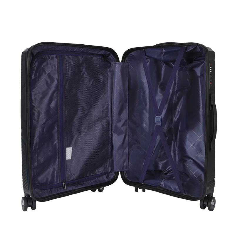 Cross-border 20/24/28-inch three-piece PP suitcase set, combination lock, men's and women's casual travel suitcase, swivel wheel handle case Application Scenario