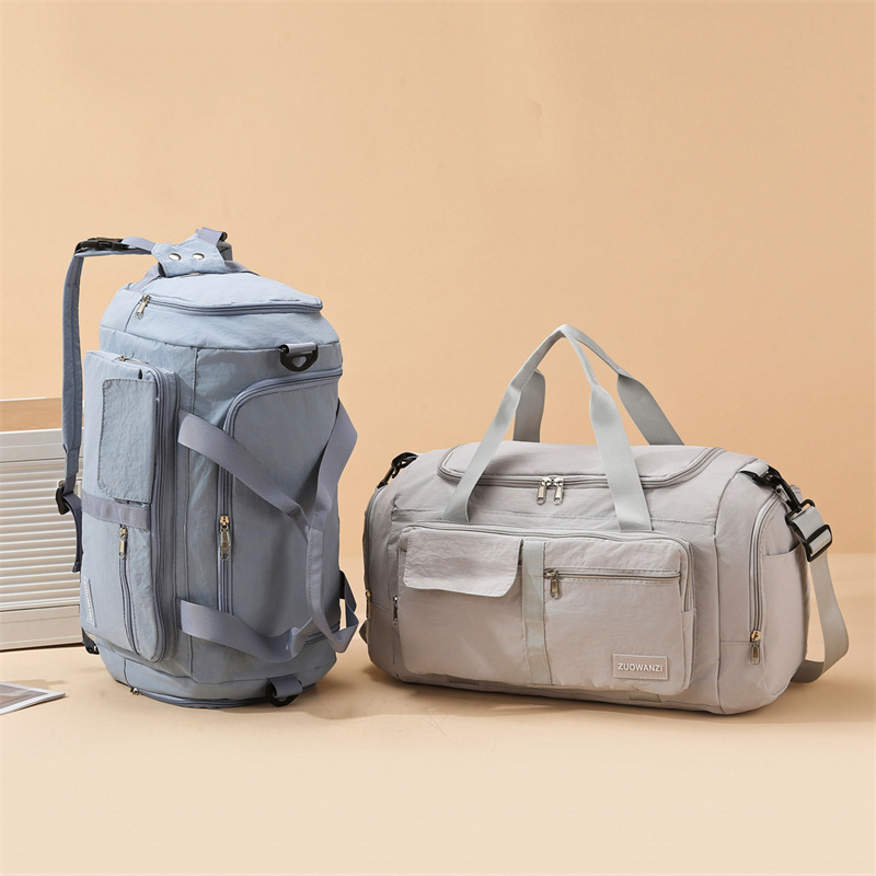 Cross-border travel bags, foldable large-capacity fitness bags, portable short-distance travel storage luggage bags that can be carried on both shoulders details Picture