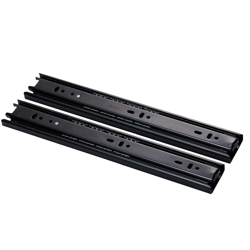 45mm wide silent thickened three-section steel ball guide rails for furniture, cabinets, sliding doors, drawers, sliding rails, side-mounted steel ball tracks Item Picture