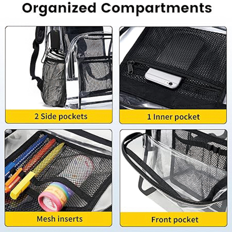 Amazon heavy-duty PVC backpacks in stock, large-capacity, simple men's and women's bags, outdoor sports backpacks details Picture