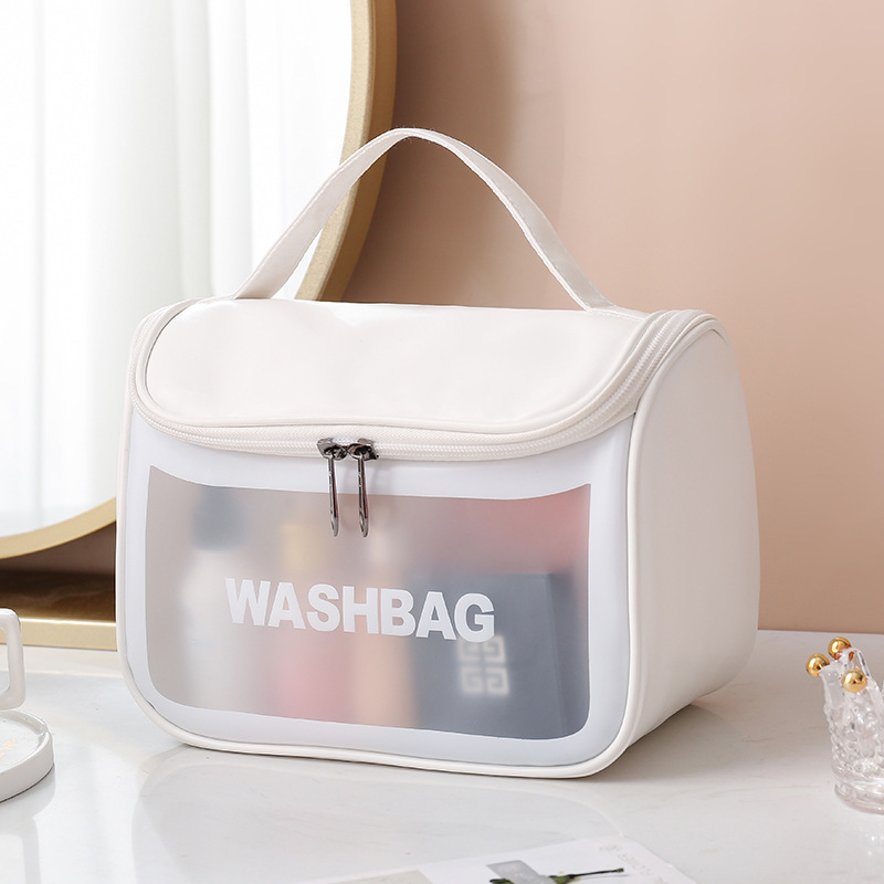 Customized Korean-style InS-style hand-held chanel-style makeup bags with large capacity waterproof hooks and toiletries storage bags full figure