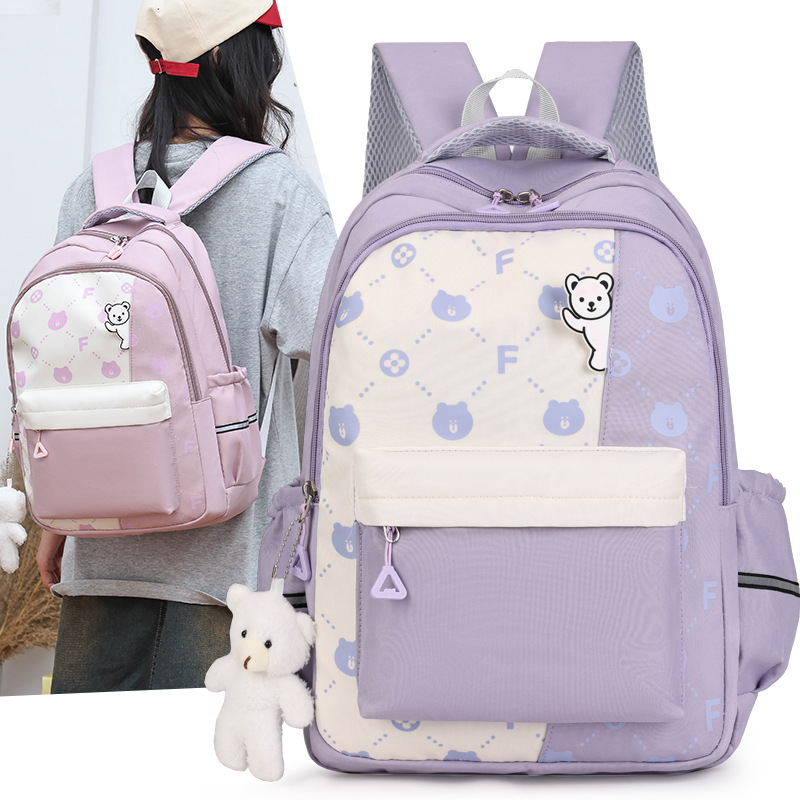 Large-capacity girl backpacks for grades three to six in primary and secondary schools, cartoon multi-layer backpacks for junior high school students, durable and lightweight details Picture