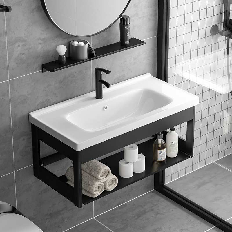 Wall-mounted washbasin, bathroom, balcony, washbasin, sink, simple small-sized household wall-mounted ceramic washbasin Application Scenario
