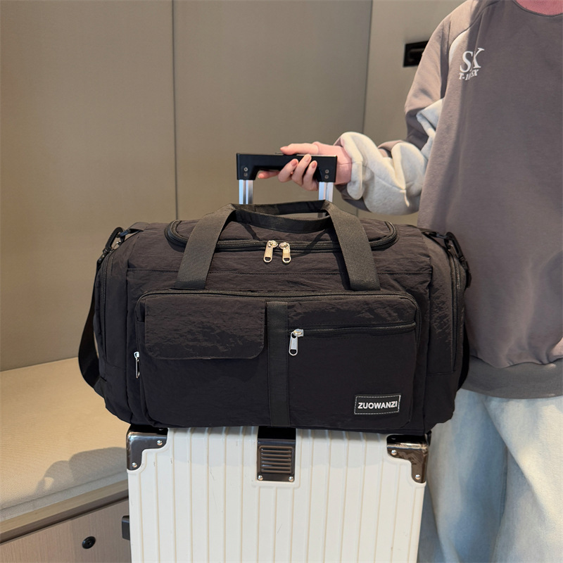 Foldable dry-wet separated travel bag, large-capacity swimming and fitness bag with shoe compartment, lightweight short-distance double-back luggage bag Specification drawing