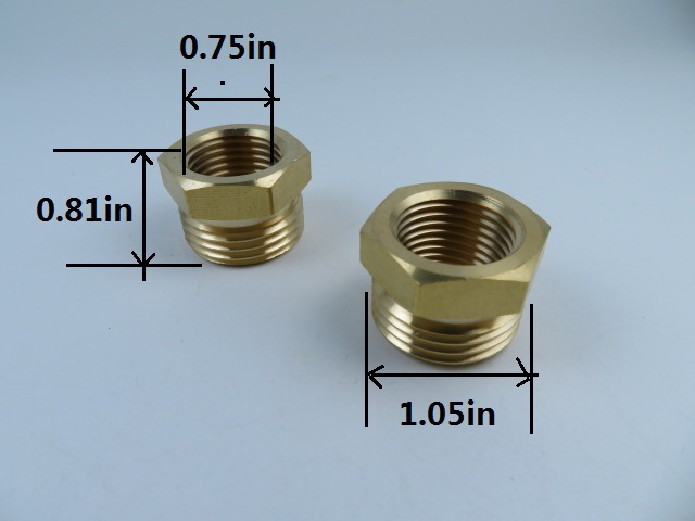 Garden hose fitting, pipe adapter connector,3/4" GHT male * 1/2" NPT female Specification drawing