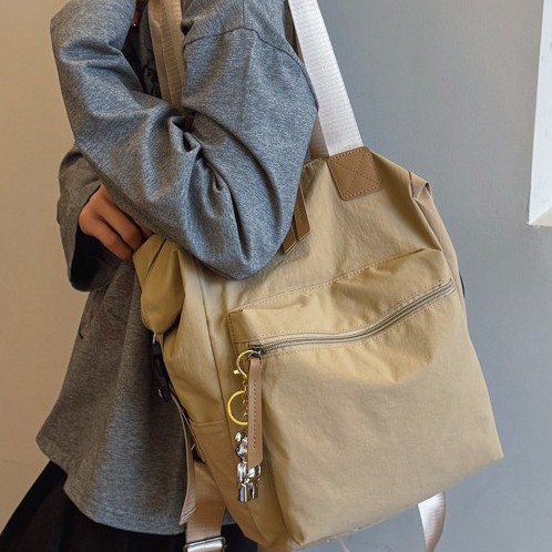 Large-capacity handbag, 2025 new niche fashion backpack, female college student single-shoulder bag, lightweight backpack trend full figure