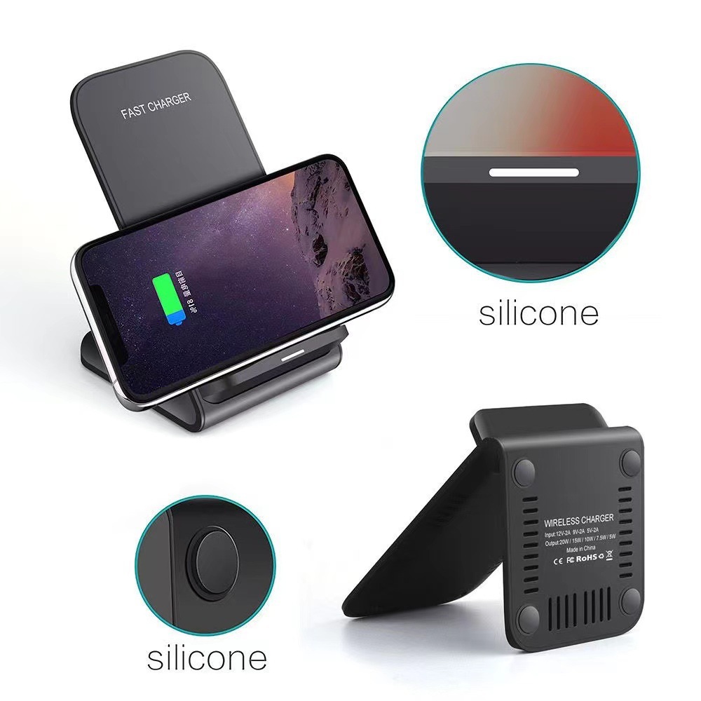 30W vertical wireless charger, 35W wireless fast charging with heat dissipation hole, no overheating, supports color printing laser letters details Picture