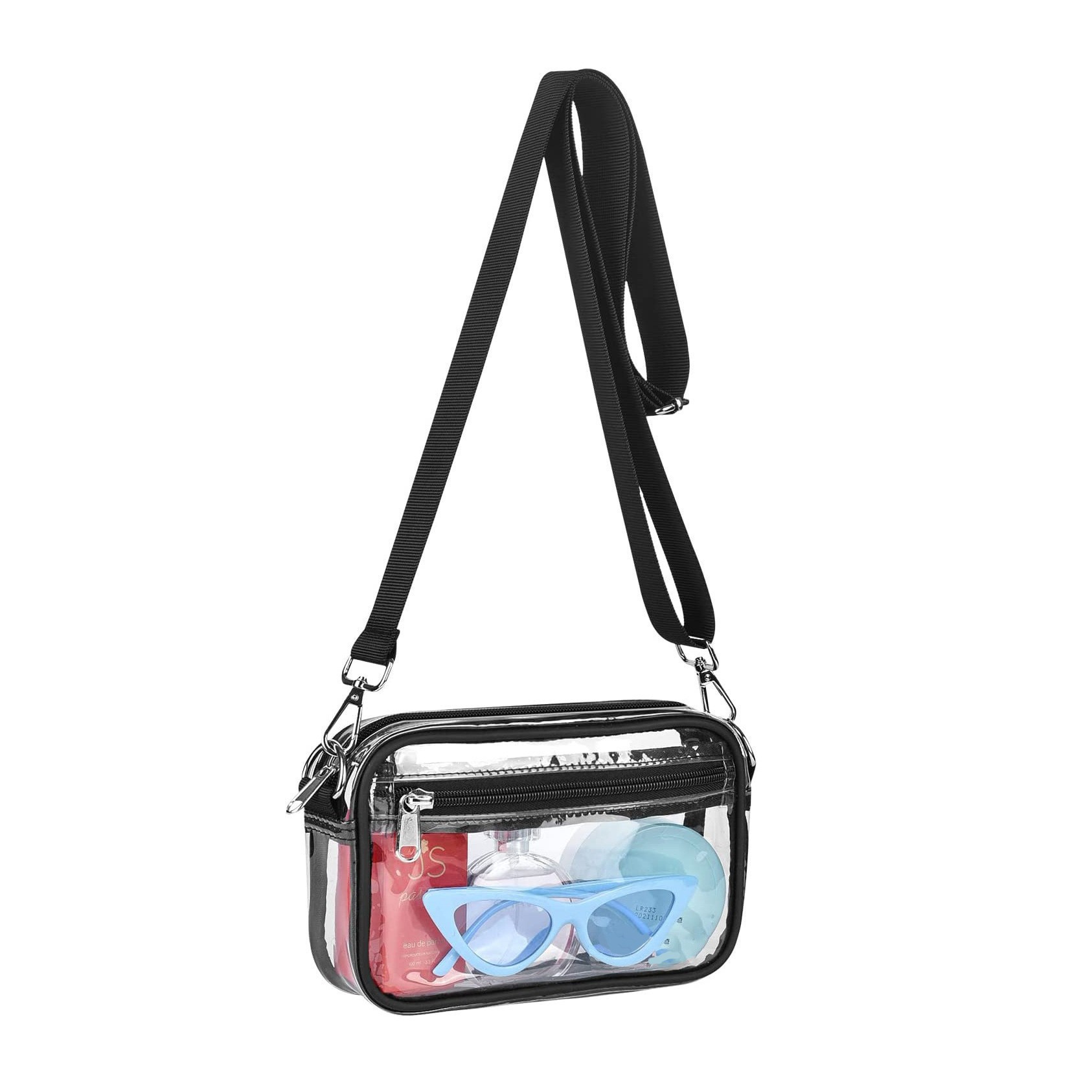 Amazon's new transparent pvc crossbody bag, detachable shoulder strap, waterproof storage bag, and stadium visible coin purse Application Scenario