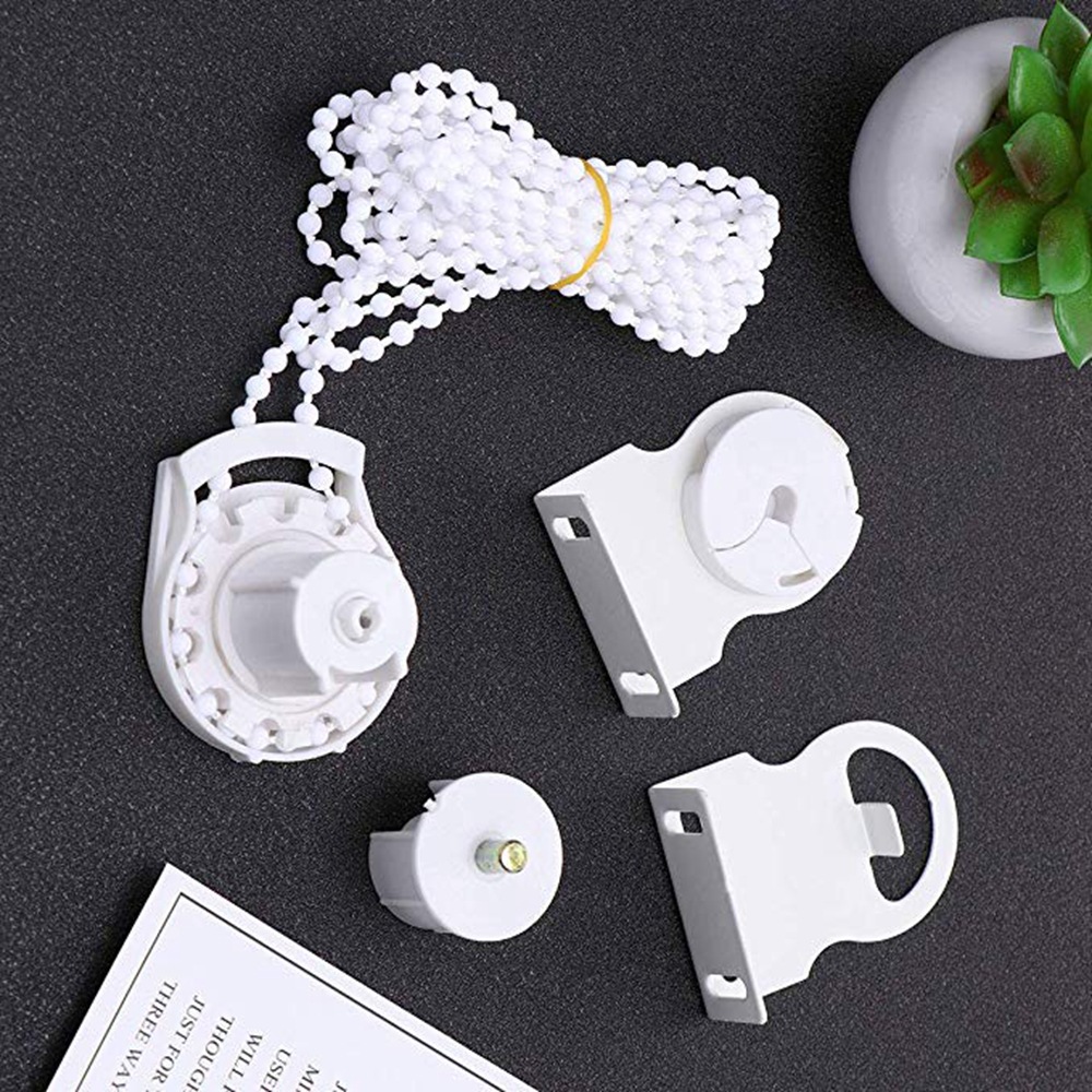 High-end roller blind accessories, universal head roller blind, roller blind with pull bead head bracket and iron feet, home and office roller blind accessories Specification drawing