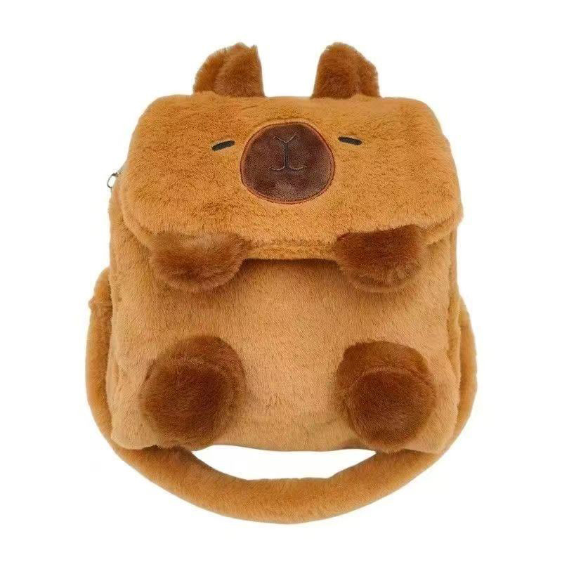 Super cute ins-style small backpack, cartoon hand-held plush toy bag, girls' shoulder bag, hand-held doll doll backpack Item Picture
