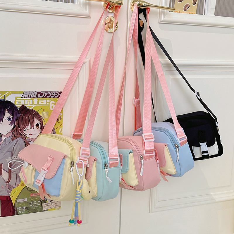 Japanese-style cute little backpack, fashionable and versatile on Instagram, student's fresh and cute candy-colored nylon crossbody bag for travel full figure
