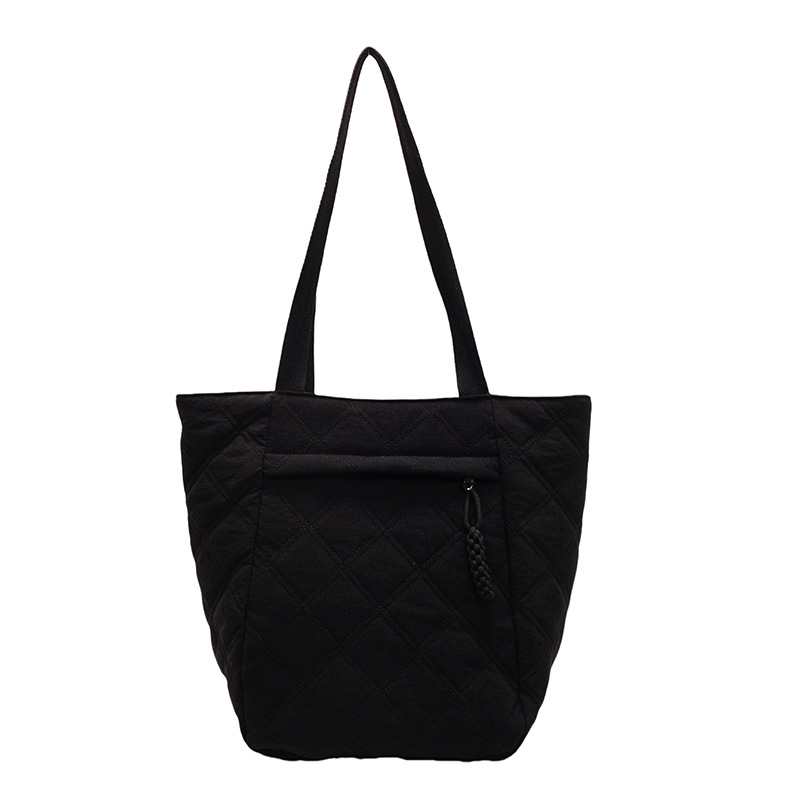 Casual large-capacity bag for women, 2024 new diamond-shaped fashionable versatile hand-held tote bag, autumn and winter single-shoulder crossbody bag Item Picture