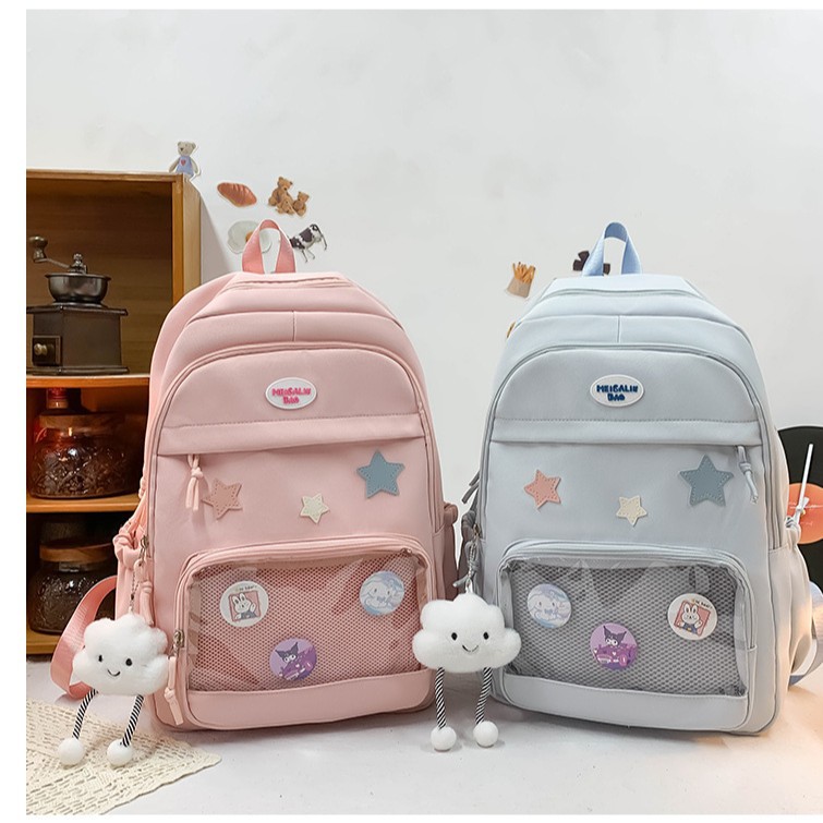 A versatile small backpack with a high level of appearance and a college style, a tall and cute backpack with a large capacity for college students Specification drawing