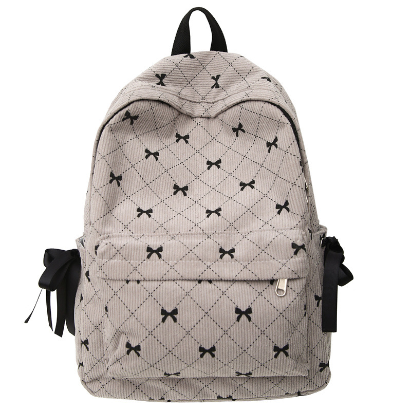 A new and versatile large-capacity student backpack with a fresh bow bow for autumn and winter Item Picture