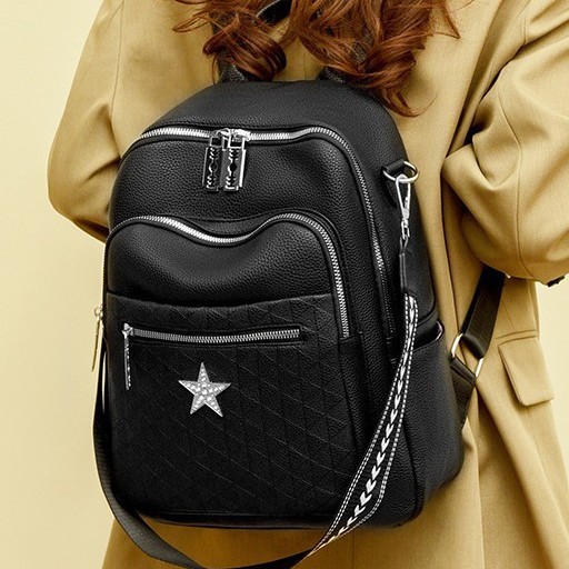 The new women's backpack, the five-pointed star crossbody bag, is simple, versatile, fashionable, niche, high-end and high-quality casual single-shoulder bag full figure