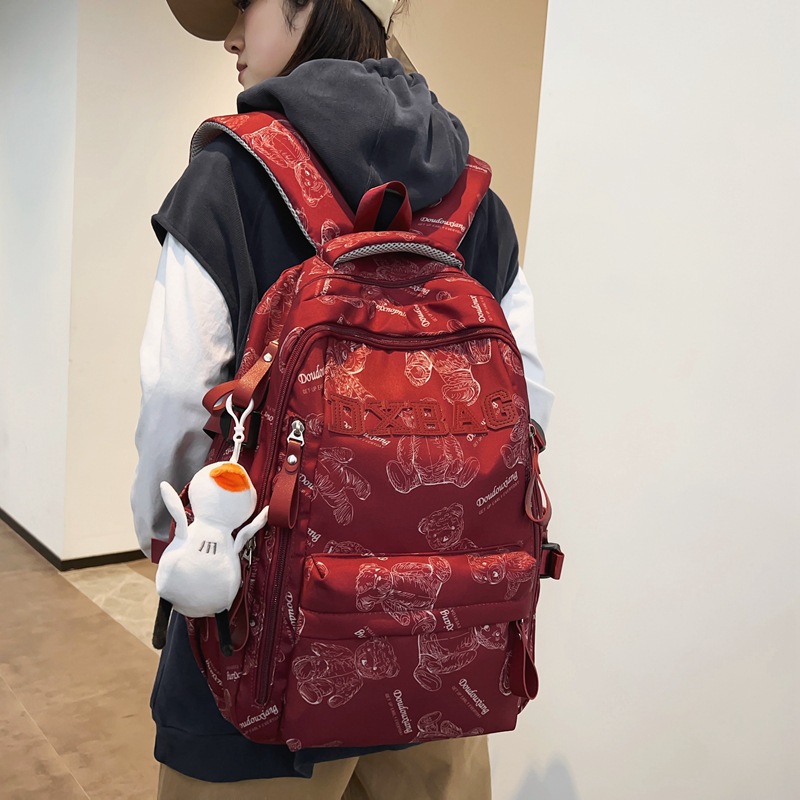 Korean large-capacity schoolbag, girls' junior high school and high school students' backpack, boys' niche lightweight computer commuting backpack full figure