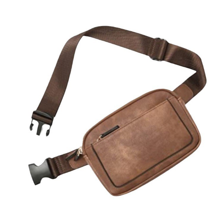 Best-selling outdoor pu leather women's waist bag, crossbody bag, adjustable shoulder strap, artificial leather women's waist bag full figure