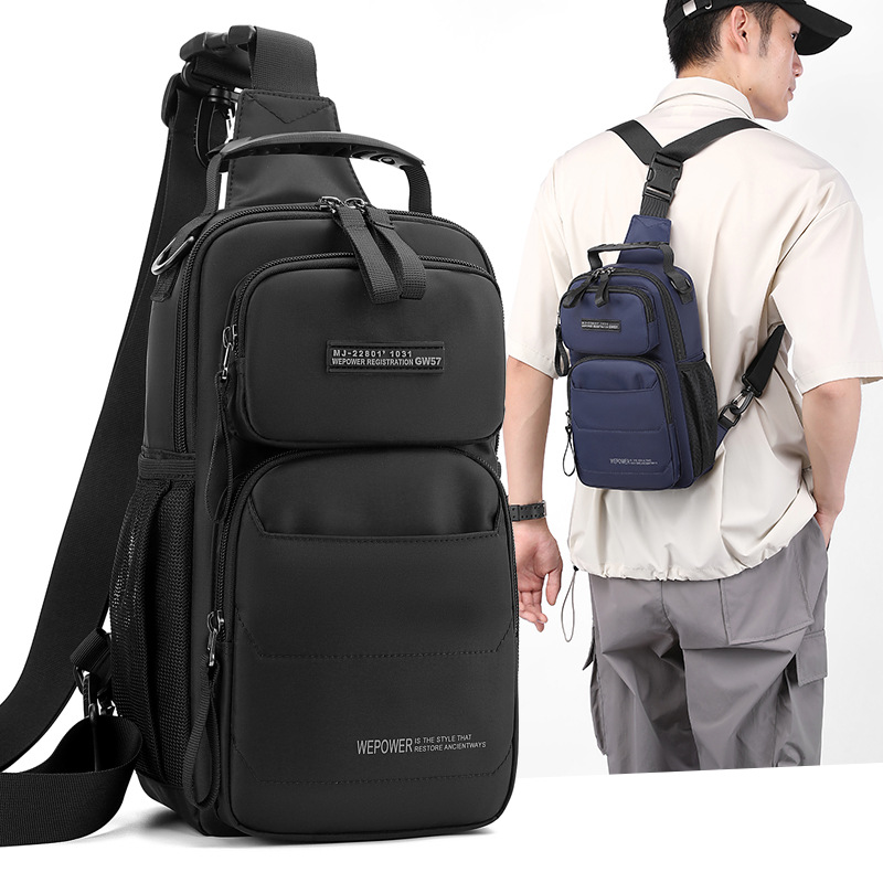 WEPOWER's new men's chest bag, a Korean-style casual commuting single-shoulder bag, and a large-capacity portable crossbody bag for travel full figure