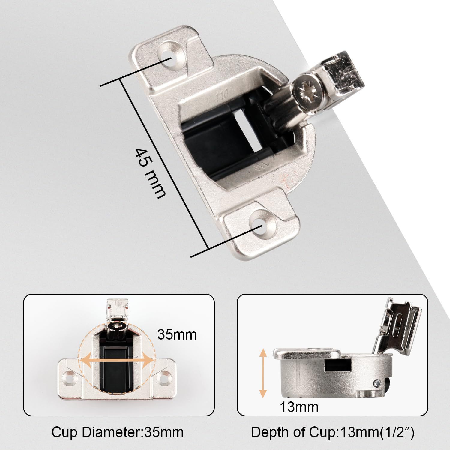 Replace Blum 110-degree spiral compact 33 hinges, 8 packs, cabinet door hinges Item Picture