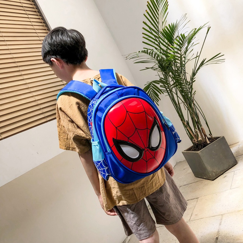 Kindergarten schoolbag for boys and girls 3-5-6 years old children 's schoolbag for primary school students in grade 1, double-shoulder backpack, spider details Picture