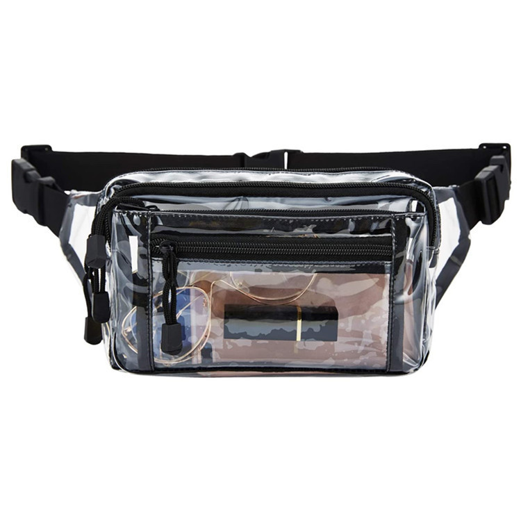 Amazon cross-border transparent PVC waist bag, travel and business trip toiletry bag, outdoor sports multi-compartment waterproof storage bag details Picture