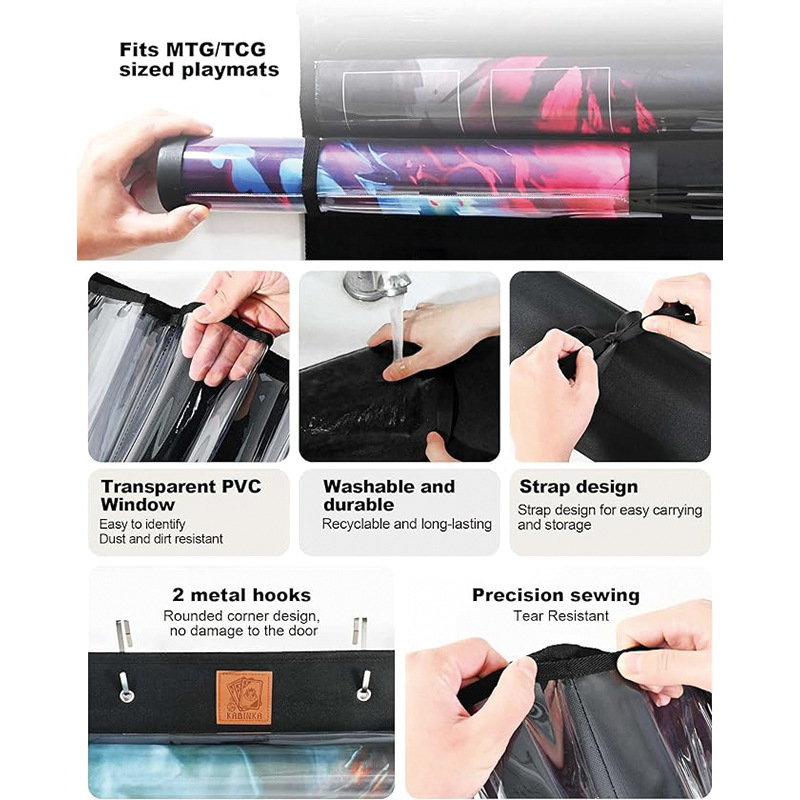 Cross-border, 13-layer card game cylinder, PVC plastic slot, portable TCG/RPG table mat storage bag Application Scenario
