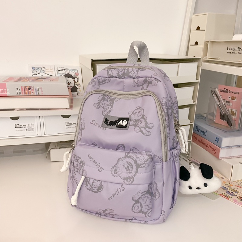 Japanese-style lazy schoolbag, cartoon high appearance level backpack, fashionable backpack, simple female college student travel and study bag details Picture