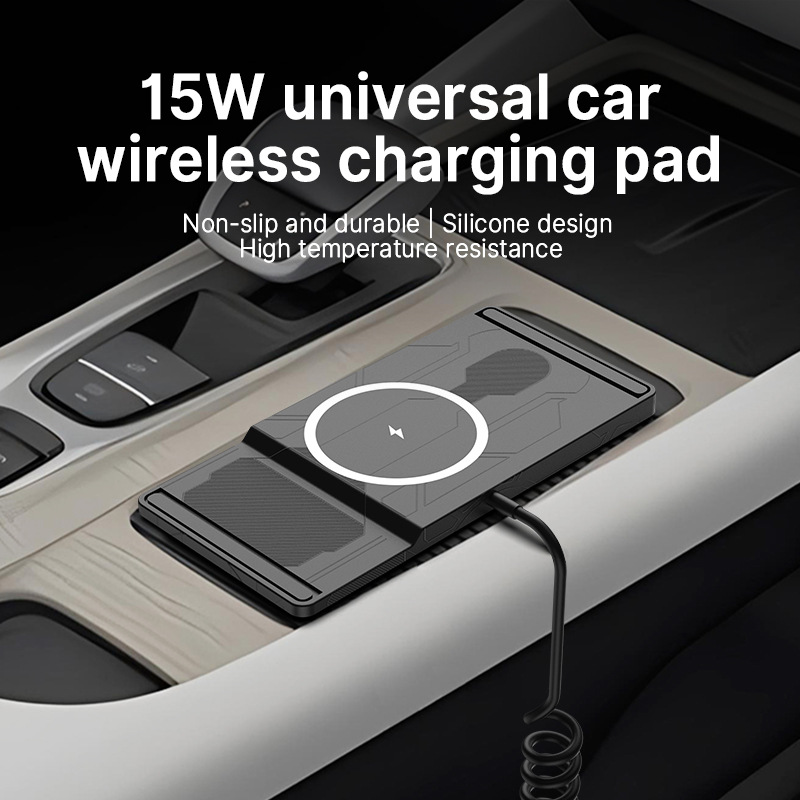 Car wireless charging pad, car central control fast charging pad, car mobile phone wireless charger anti-slip pad full figure