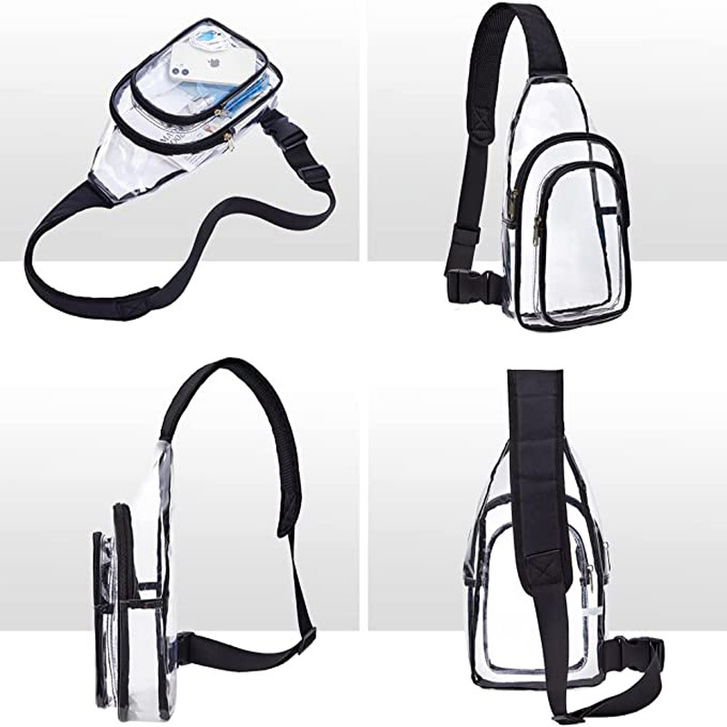 Cross-border bestsellers: PVC transparent single-shoulder bag, outdoor travel sealed waterproof storage bag, double-layer crossbody bag details Picture
