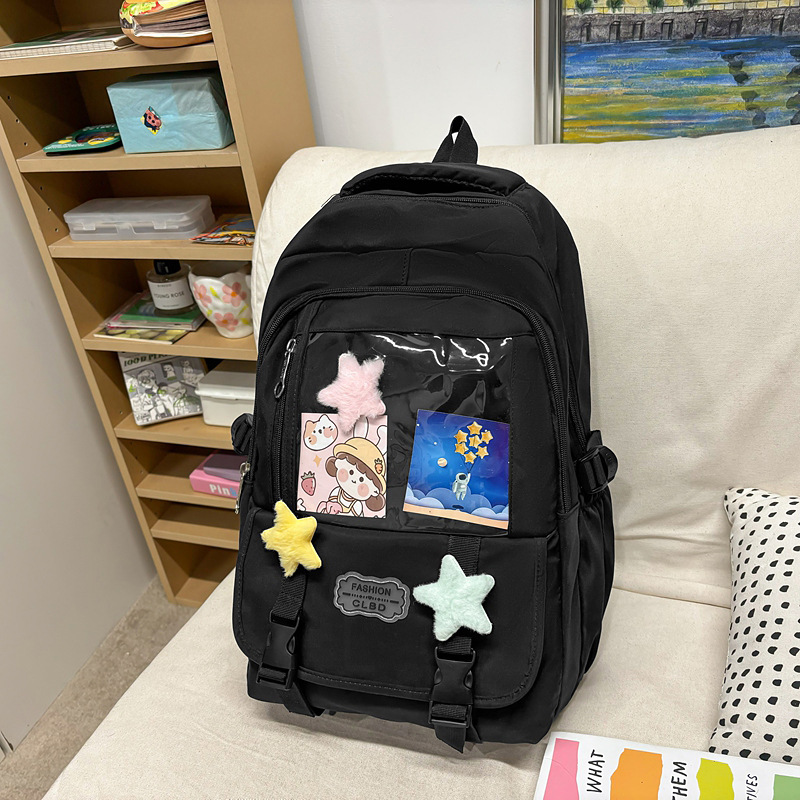 Backpack for junior high school girls, transparent student backpack, large capacity, high appearance level, ins versatile, pain-relieving backpack Application Scenario