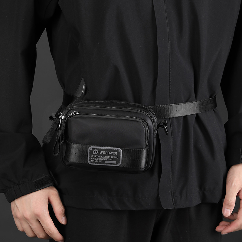 WEPOWER's new men's crossbody bag, backpack, lightweight and simple single-shoulder bag, mini casual waist bag details Picture