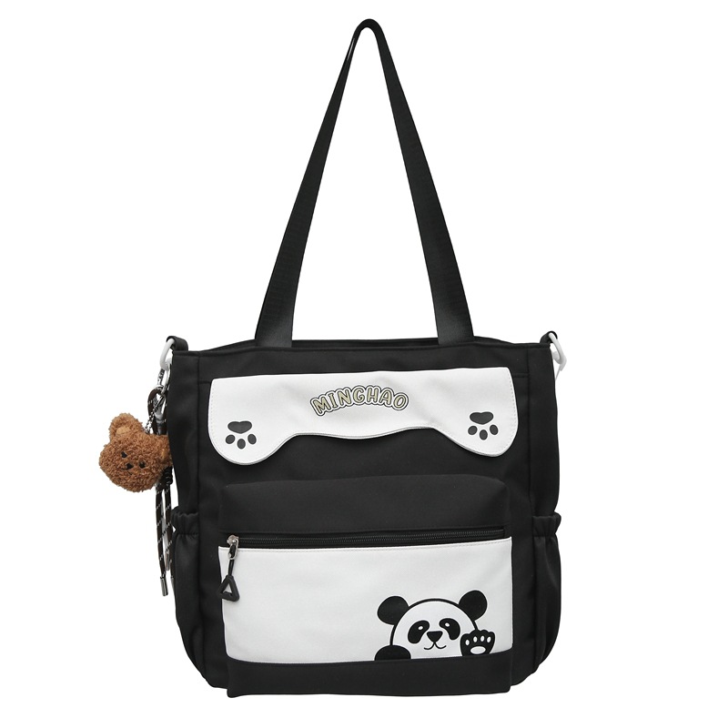 Cute color-blocking and fresh crossbody bag, Japanese-style schoolgirl style, large-capacity tote bag, student class tutorial bag Item Picture