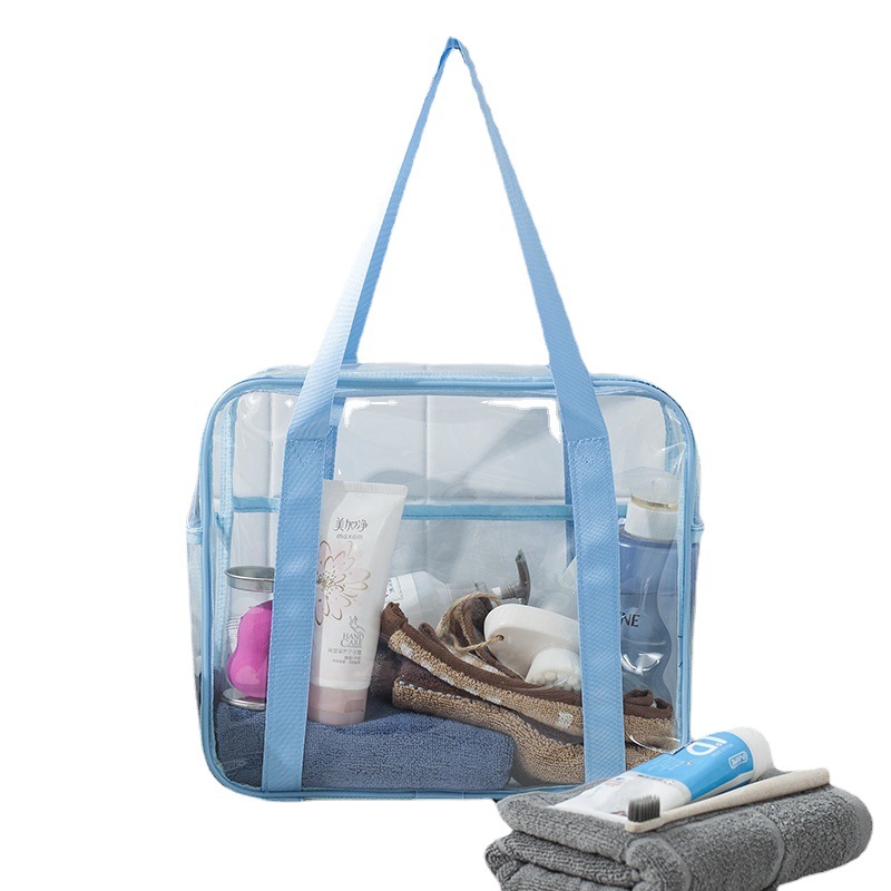 Cross-border PVC large-capacity transparent toiletry bag, handbag storage, makeup bag, bath bag, waterproof travel storage bag Item Picture