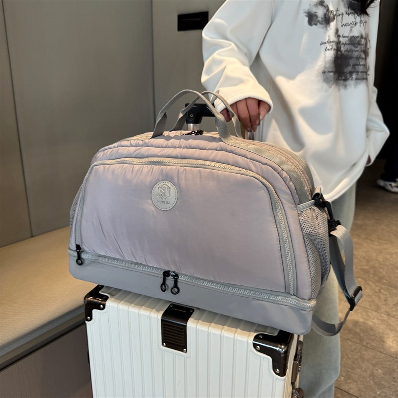 Multi-functional expandable travel bag, women's short business trip set, trolley luggage bag, thickened Oxford fabric swimming and fitness bag Specification drawing