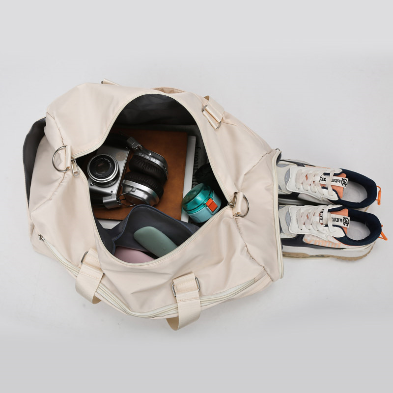 A large-capacity dry-wet separation travel bag, a new Korean-style fashionable fitness bag with logo printing, and luggage storage bags for both men and women Specification drawing