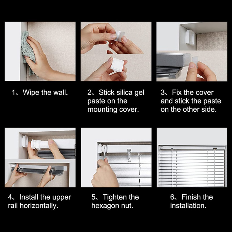 4 blinds in stock, 1-inch simple fixing accessory set without drilling, installation code, including wrench Item Picture