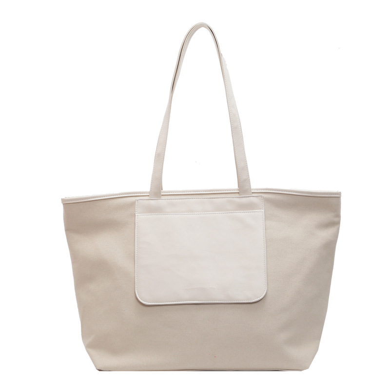Korean autumn and winter new Tote bag, large-capacity commuting, fashionable and versatile single-shoulder bag, laid-back style solid color handbag Item Picture
