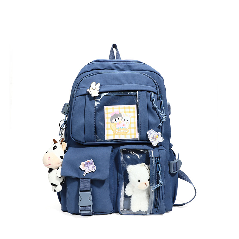 Cute and fashionable schoolbag, high school girl, junior high school student, high appearance level, dirt-resistant backpack, large-capacity computer bag Item Picture