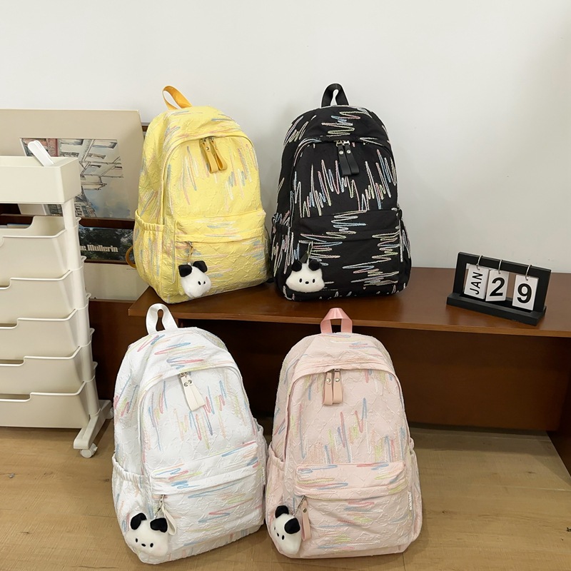 Cross-border schoolbag for girls, a new fashionable and high-appearance-level backpack for junior and senior high school students, a niche casual campus bag for girls details Picture