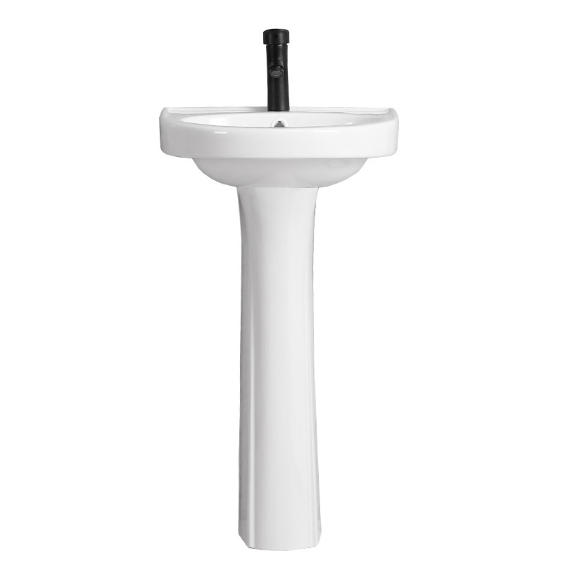 Nordic minimalist one-piece column basin, floor-standing bathroom, balcony washbasin, small-sized artistic basin, one-piece washbasin Item Picture