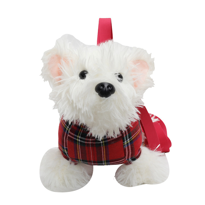 New cartoon West Highland puppy doll crossbody bag plush toy girl soft girl hand and shoulder crossbody bag Item Picture