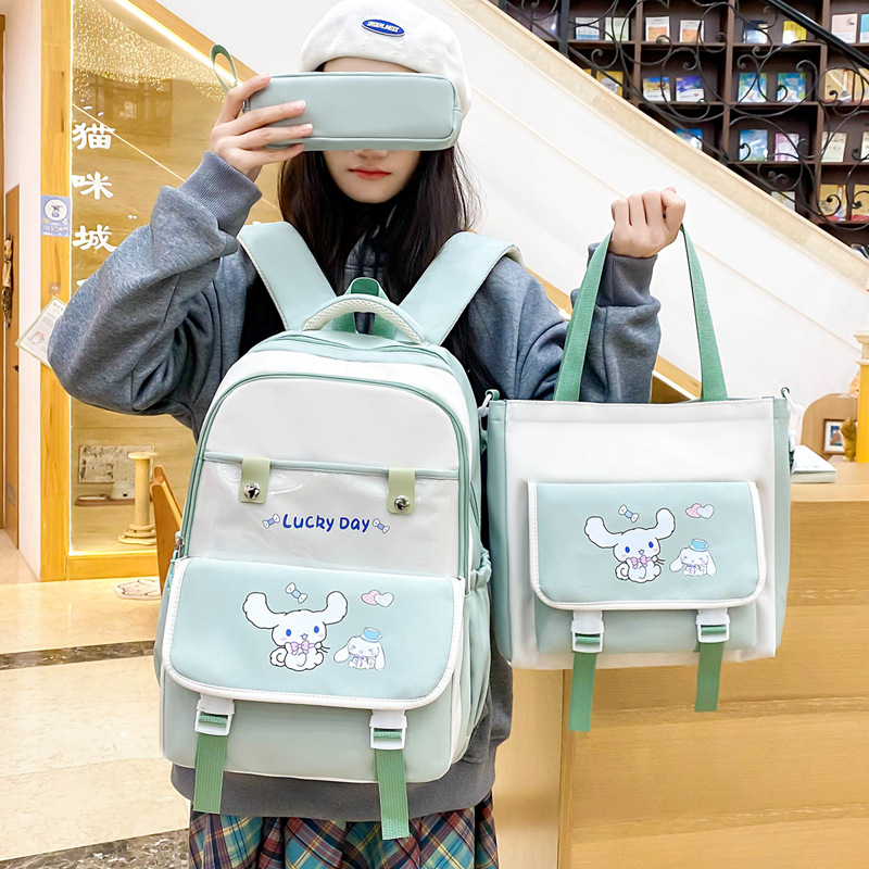Cute cartoon schoolbag for female junior high school students, 2025 new double-shoulder backpack, large capacity, lightweight and versatile backpack, tutorial bag Specification drawing