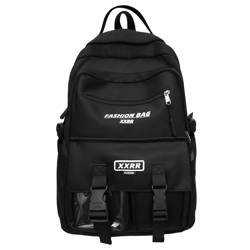 New foreign trade schoolbag for men, 2025 Korean version, ins cool workwear style, sturdy and durable backpack for junior and senior high school students Item Picture